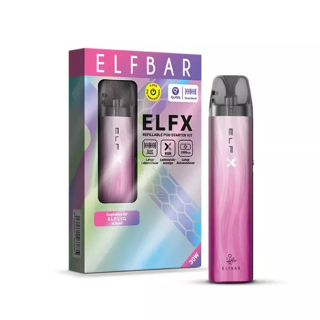 Elfbar ELFX Kit Silver Pink  Kompaktes Pod-System, 2ml, 1000mAh Akku