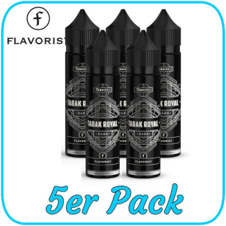 Flavorist - Tabak Royal Dark 10ml Aroma in 60ml Flasche - 5er Pack