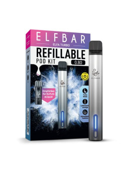 ELF Bar - ELFA Turbo - Refill Pod Kit (Basisgerät mit Pod - 0,8 Ohm) - Aurora Black