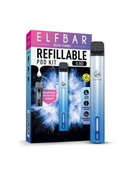 ELF Bar - ELFA Turbo - Refill Pod Kit (Basisgerät mit Pod - 0,8 Ohm) - Aurora Cyan