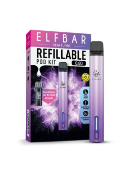 ELF Bar - ELFA Turbo - Refill Pod Kit (Basisgerät mit Pod - 0,8 Ohm) - Aurora Purple