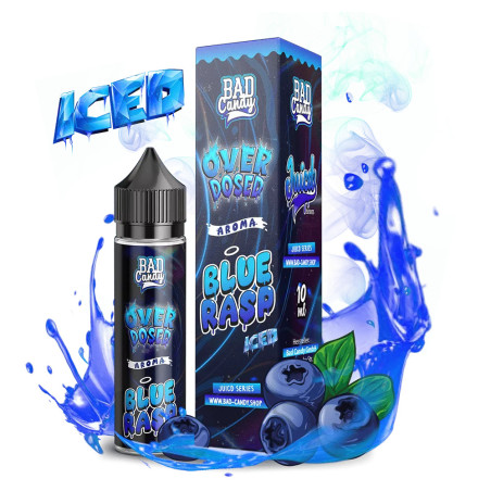 Bad Candy Longfill - Blue Rasp Iced - Overdosed 10ml Aroma in 60 ml Flasche