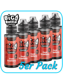 Big Bottle - Fresh Strawberry - 10ml Aroma in 120ml Flasche - 5er Pack