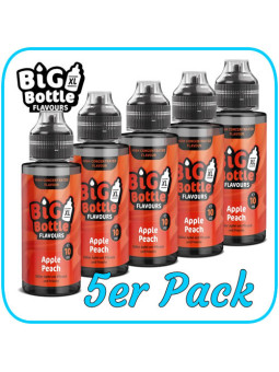 Big Bottle - Apple Peach - 10ml Aroma in 120ml Flasche - 5er Pack