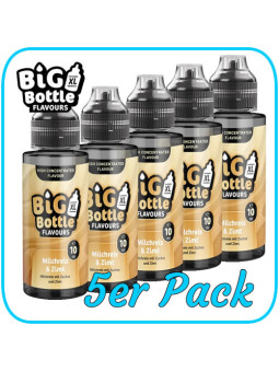 Big Bottle - Milchreis Zimt - 10ml Aroma in 120ml Flasche - 5er Pack