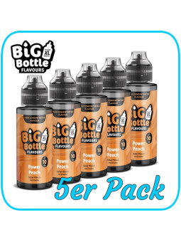 Big Bottle - Power Peach - 10ml Aroma in 120ml Flasche - 5er Pack