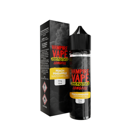 Vampire Vape Overdosed - Peach Pineapple Watermelon - 10ml Aroma in 60ml Flasche