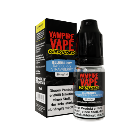 Vampire Vape Overdosed - Blueberry Raspberry Strawberry - Nikotinsalz Liquid – 20mg
