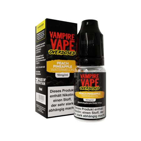 Vampire Vape Overdosed - Peach Pineapple Watermelon - Nikotinsalz Liquid – 10mg