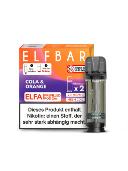 Elfbar Elfa Einweg Pod - Cola Orange - 20mg Nikotinsalz - 2er Pack