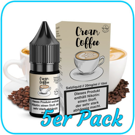 Vip Vape Liquids - Cream Coffee - Nikotinsalz Liquid – 20mg - 5er Pack