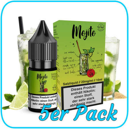 Vip Vape Liquids - Mojito - Nikotinsalz Liquid – 20mg - 5er Pack