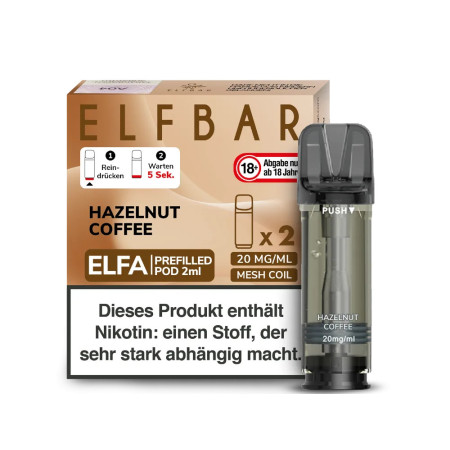 Elfbar Elfa Einweg Pod - Hazelnut Coffee - 20mg Nikotinsalz - 2er Pack