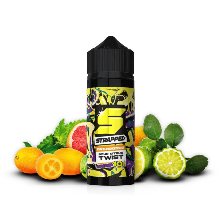 Strapped Overdosed - Sour Citrus Twist - 10ml Aroma in 120ml Flasche