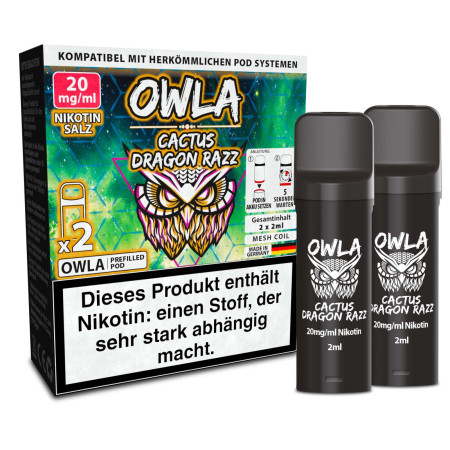 2x OWLA Pod 2ml - Cactus Dragon Razz 20mg - 2er Pack