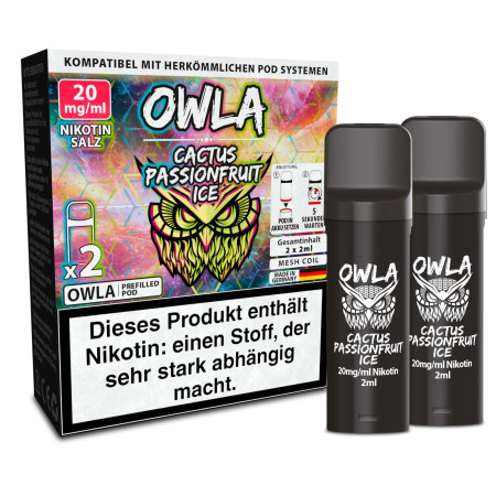 2x OWLA Pod 2ml - Cactus Passionfruit Ice 20mg - 2er Pack