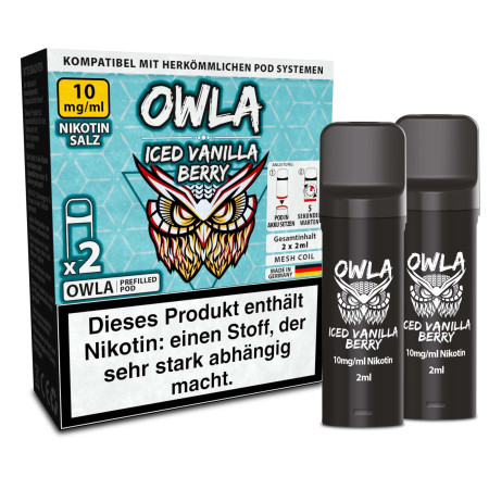 2x OWLA Pod 2ml - Iced Vanilla Berry 10mg - 2er Pack