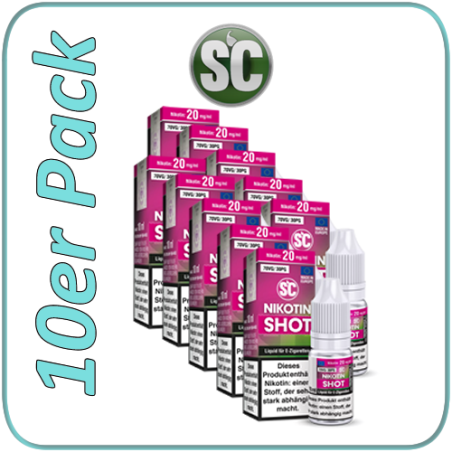10er Pack SC - 10ml Nikotin Shot 30PG/70VG 20mg/ml