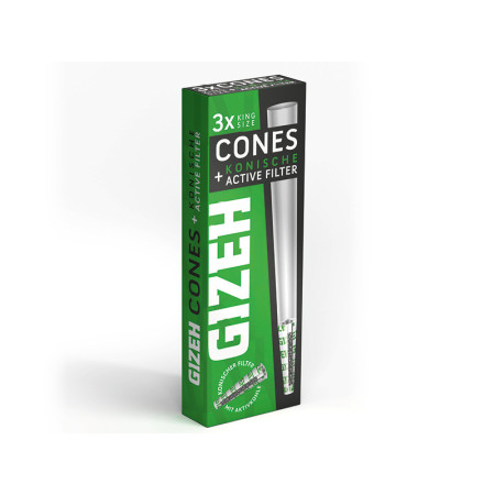 Gizeh Cones Black + Konische Active Filter 3 Stück je Pack