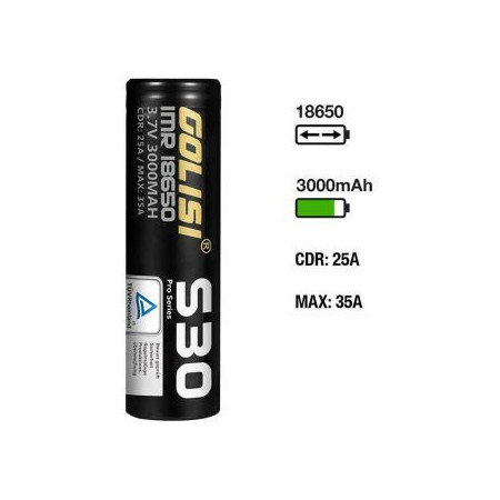 Golisi S30 Akku 18650 3000mAh/25A