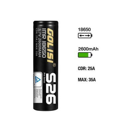 Golisi S26 Akku 18650 2600mAh/25A