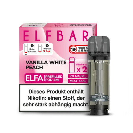 Elfbar Elfa Einweg Pod - Vanilla White Peach - 20mg Nikotinsalz - 2er Pack