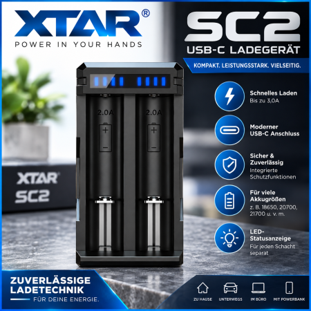XTAR SC2 Ladegerät – Bild 3