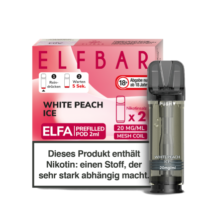 Elfbar Elfa Pod - White Peach Ice - 20mg Nikotinsalz - 2er Pack