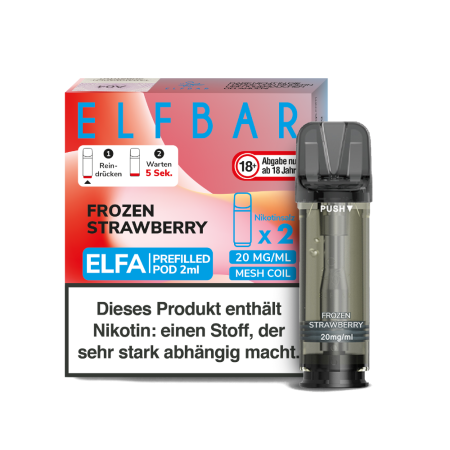 Elfbar Elfa Pod - Frozen Strawberry - 20mg Nikotinsalz - 2er Pack