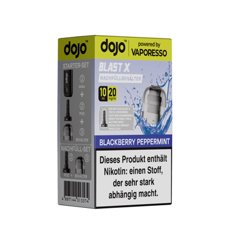 Vaporesso dojo Blast X Einweg Pod - Blackberry Peppermint - 20mg Nikotinsalz 10ml