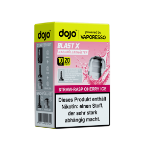 Vaporesso dojo Blast X Einweg Pod - Straw Rasp Cherry Ice - 20mg Nikotinsalz 10ml