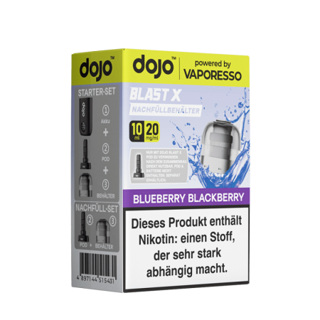 Vaporesso dojo Blast X Einweg Pod - Blueberry Blackberry - 20mg Nikotinsalz 10ml