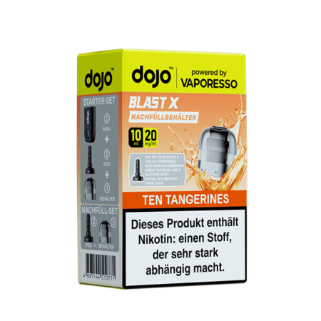 Vaporesso dojo Blast X Einweg Pod - Ten Tangerines - 20mg Nikotinsalz 10ml