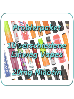 10 Einweg Vapes - Mixpaket - 20mg Nikotinsalz