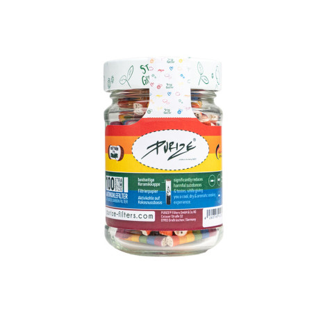PURIZE "We Love Diversity" - 100er Glas, XTRA Slim Size 5,9mm, Aktivkohlefilter
