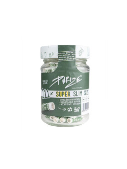 PURIZE White im Glas 111 Stück, Super Slim Size Ø 5mm, Aktivkohlefilter