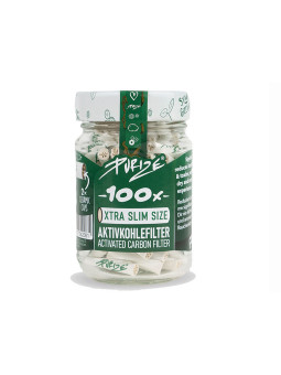 PURIZE Weiß - 100er Glas, XTRA Slim Size Ø 5,9mm, Aktivkohlefilter