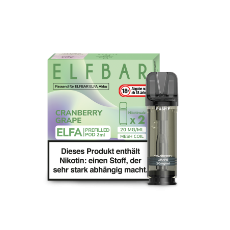 Elfbar Elfa Pod – Cranberry Grape | 20mg Nikotinsalz | 2er Pack